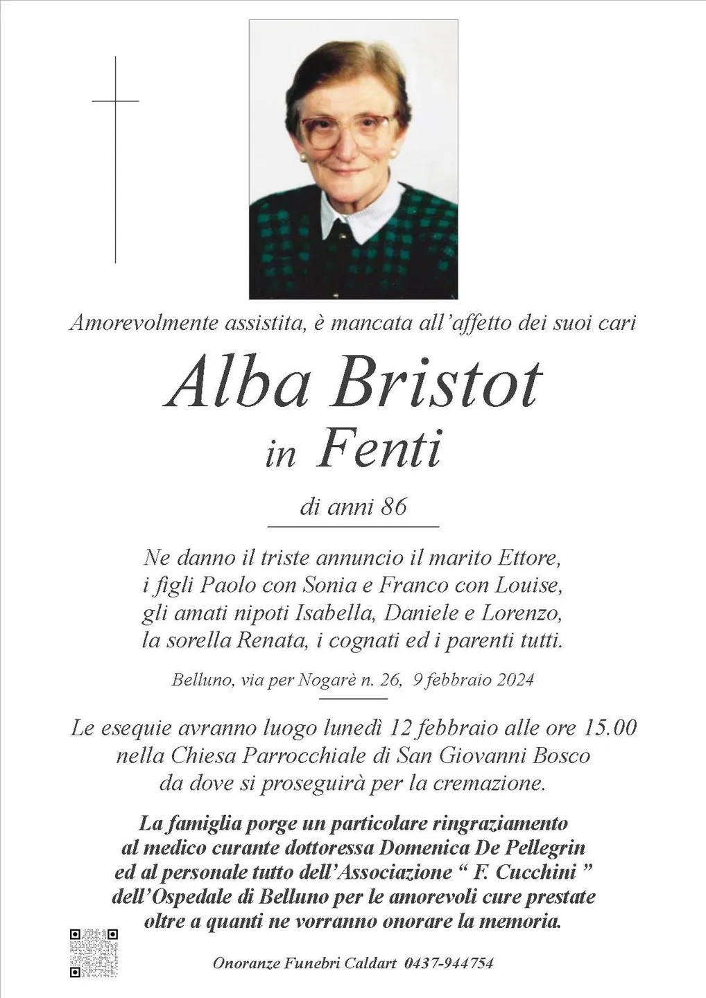 Epigrafe di Alba Fenti Bristot