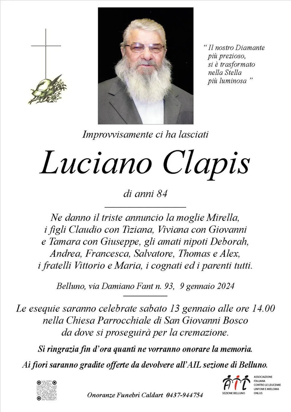Epigrafe di Luciano Clapis