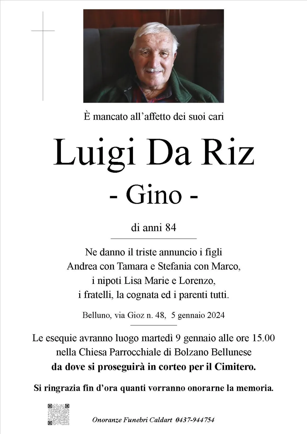 Epigrafe di Luigi Da Riz