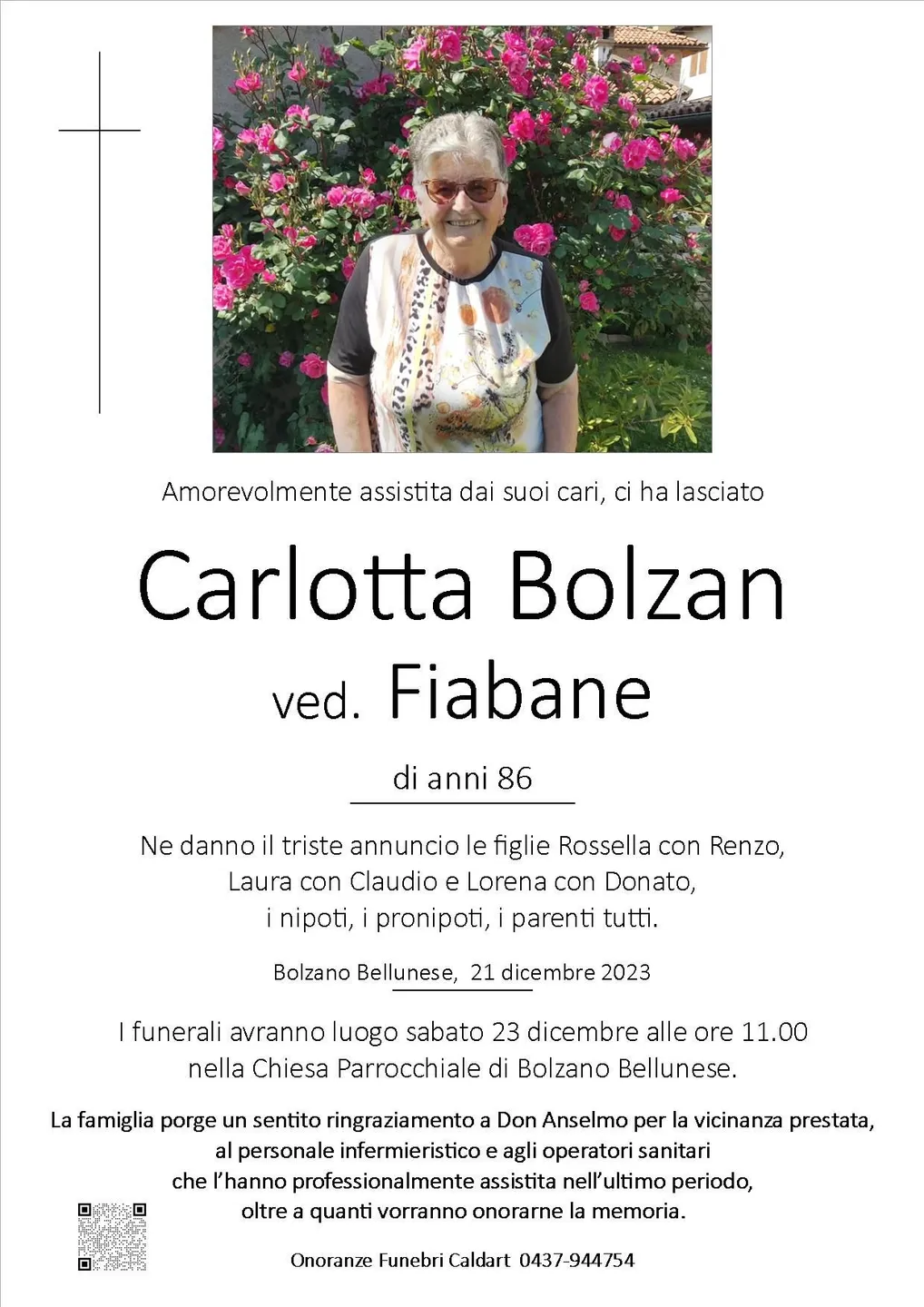Epigrafe di Carlotta Fiabane Bolzan