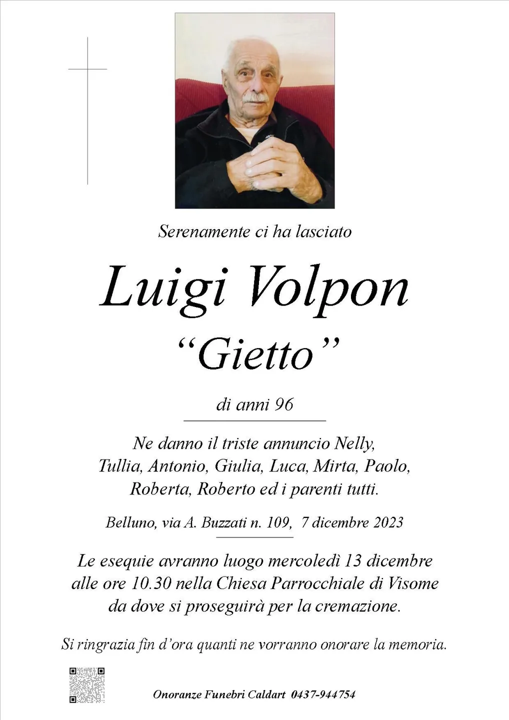 Epigrafe di Luigi Volpon