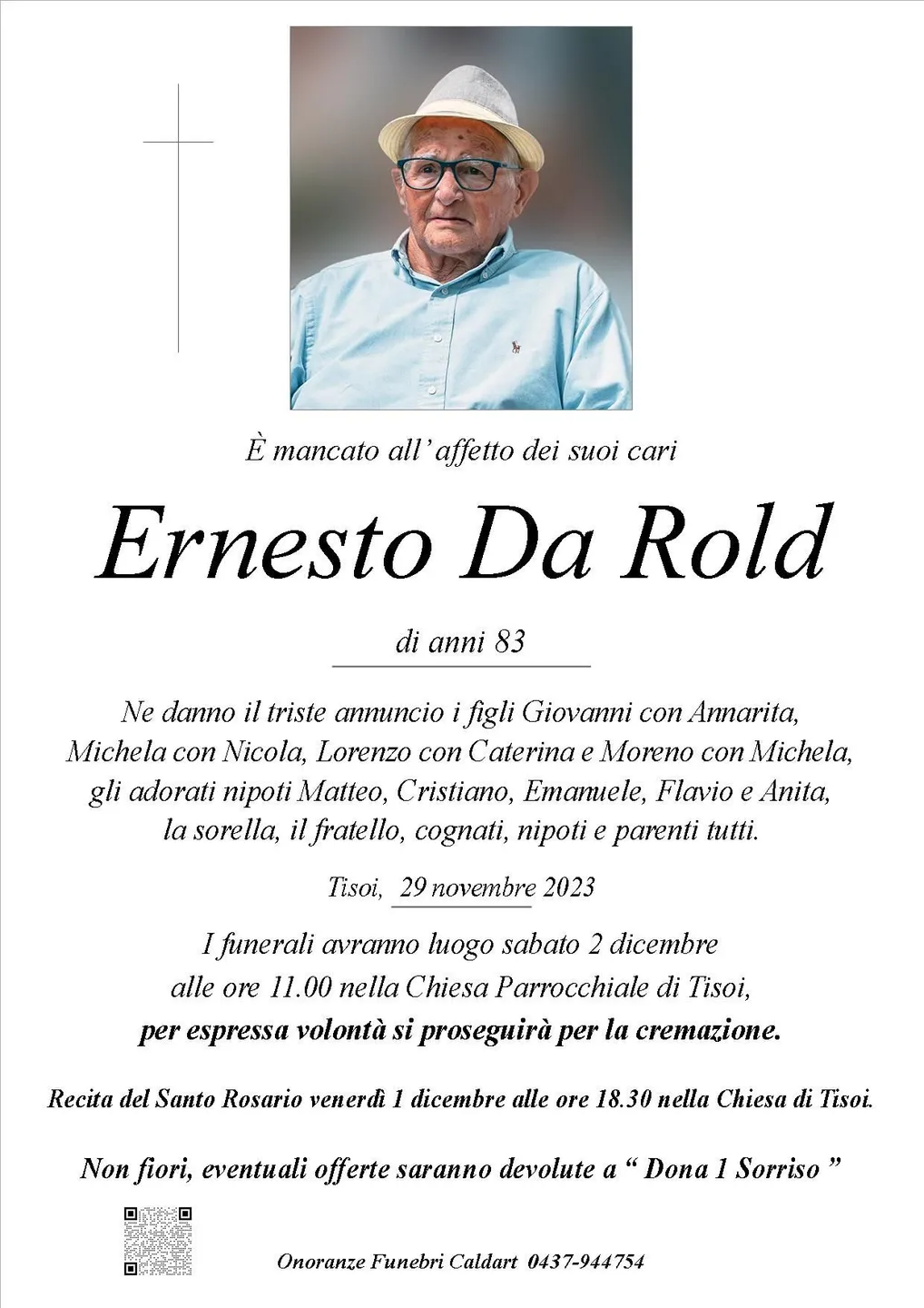Epigrafe di Ernesto Da Rold