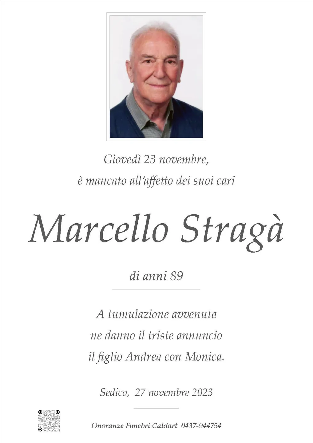 Epigrafe di Marcello Stragà