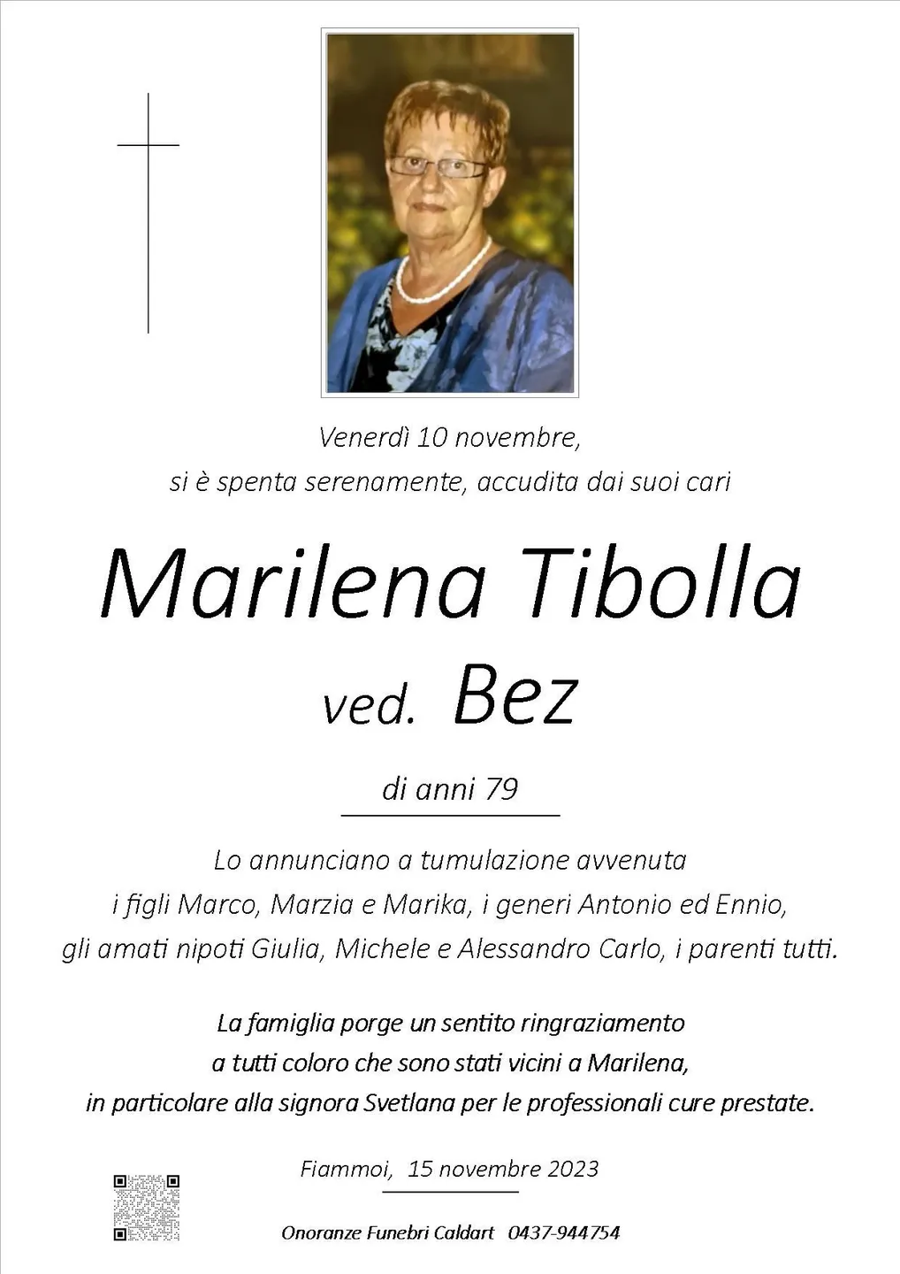 Epigrafe di Marilena Tibolla Bez