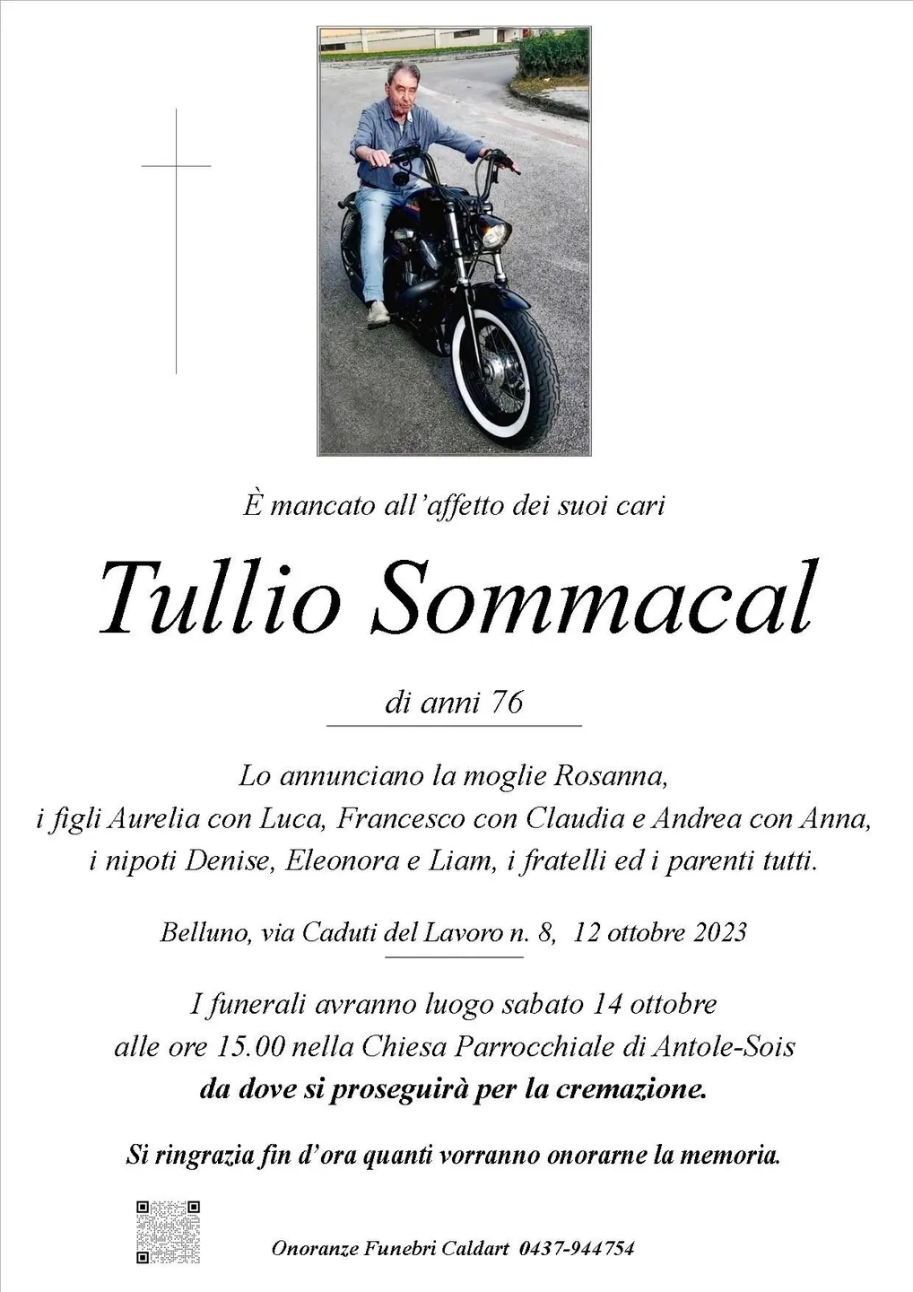 Epigrafe di Tullio Sommacal
