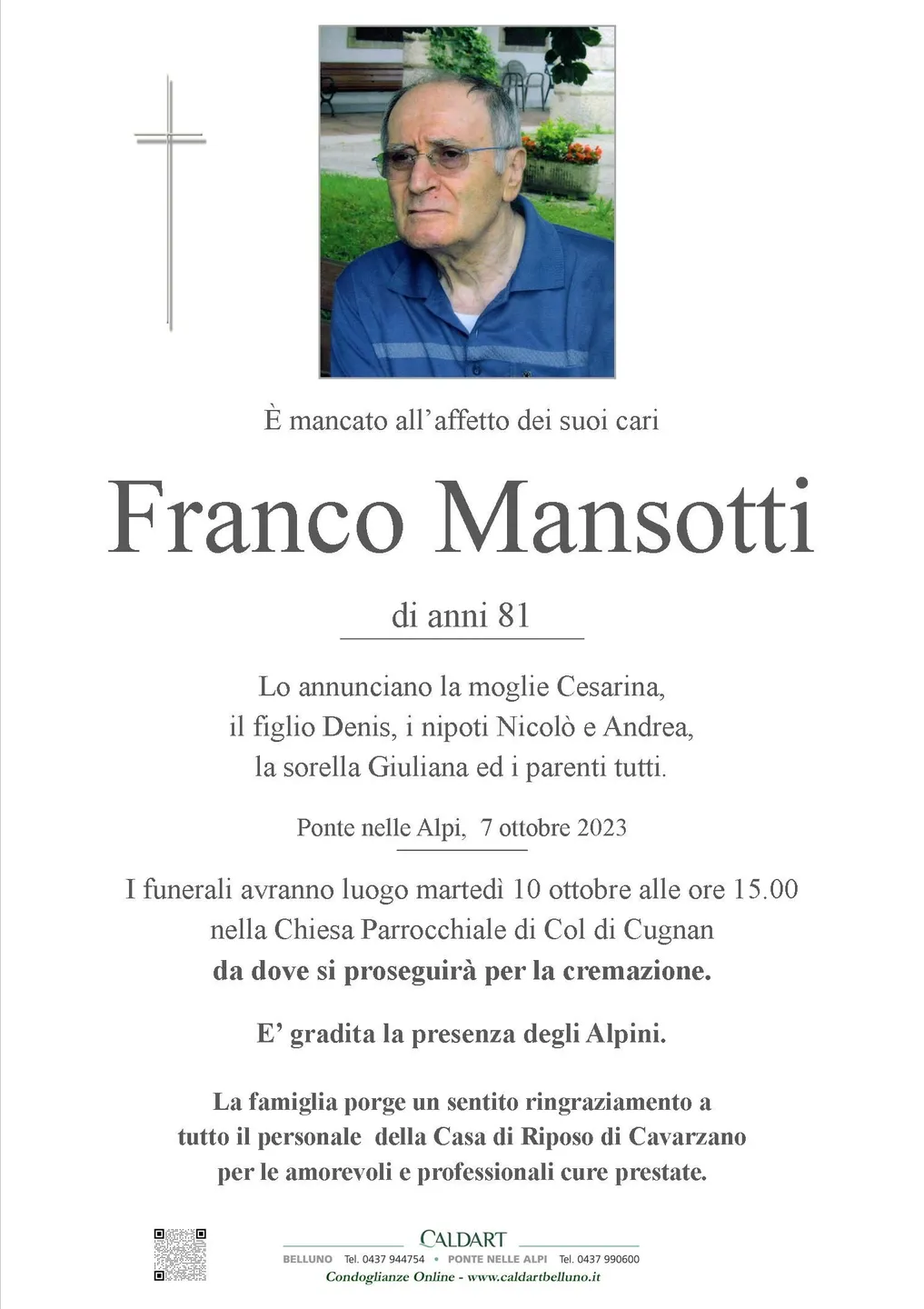 Epigrafe di Franco Mansotti