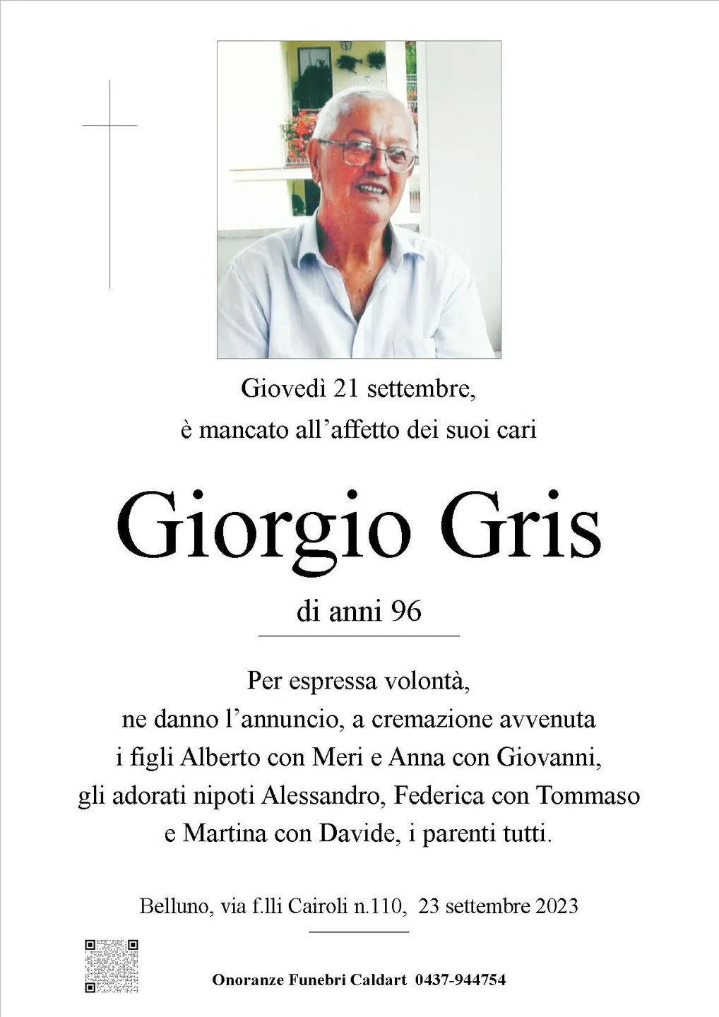 Epigrafe di Giorgio Gris