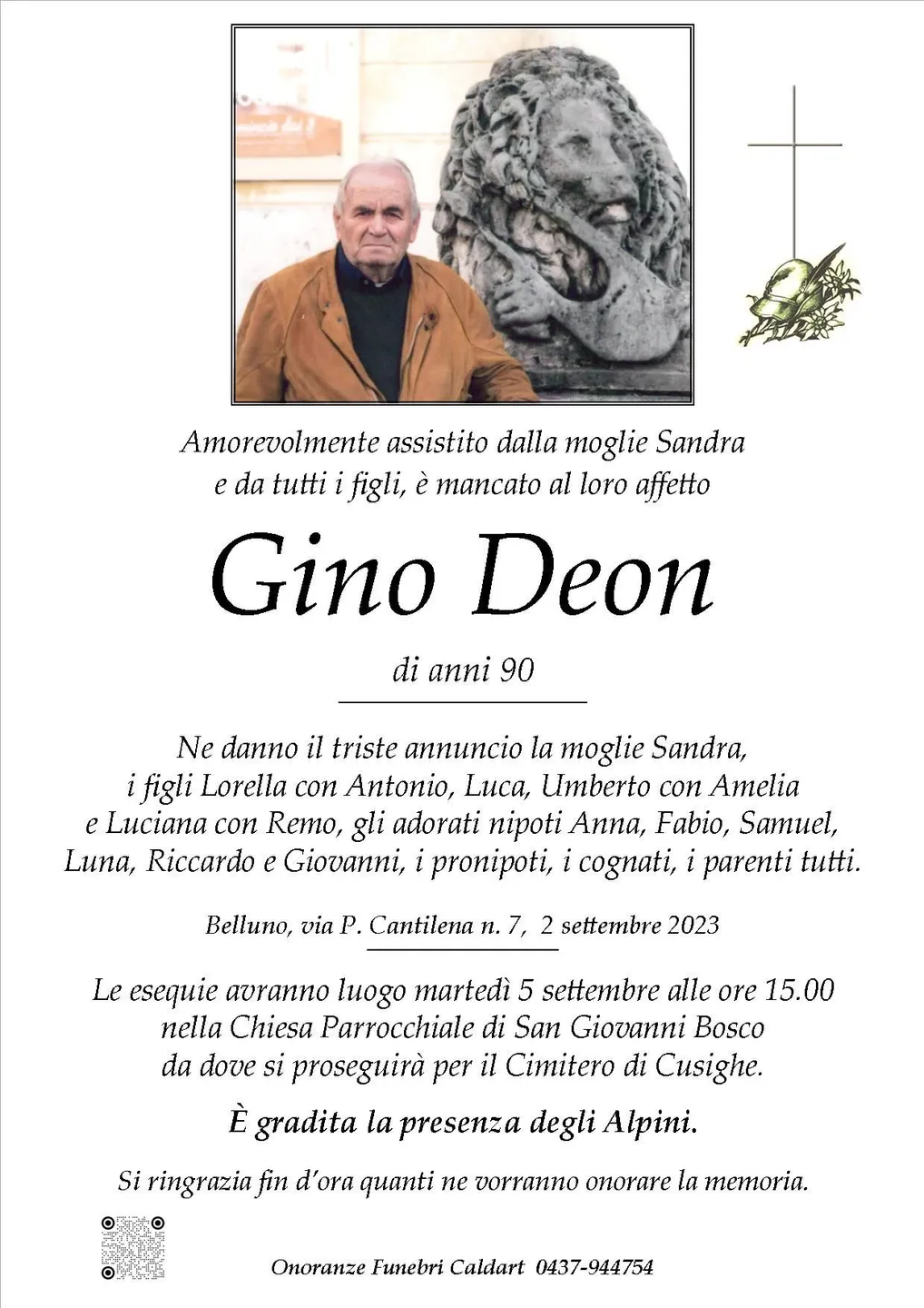 Epigrafe di Gino Deon