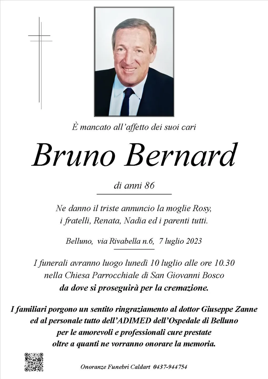 Epigrafe di Bruno Bernard