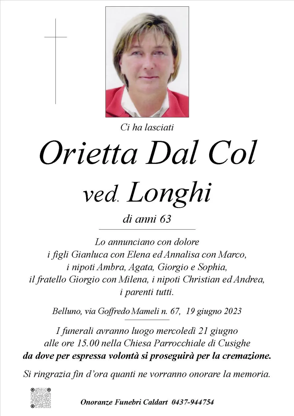 Epigrafe di Orietta Dal Col