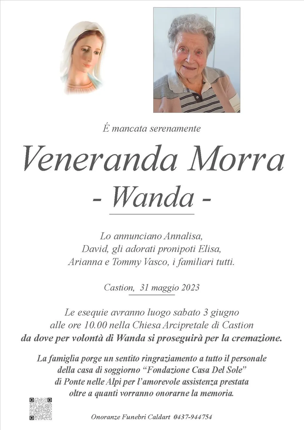 Epigrafe di Veneranda Morra