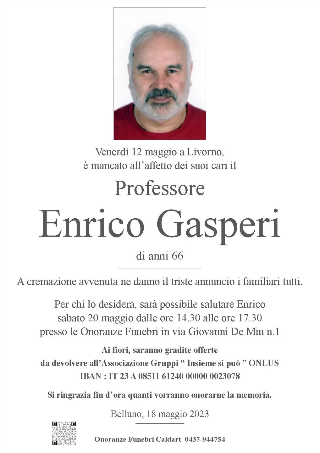 Epigrafe di Enrico Gasperi