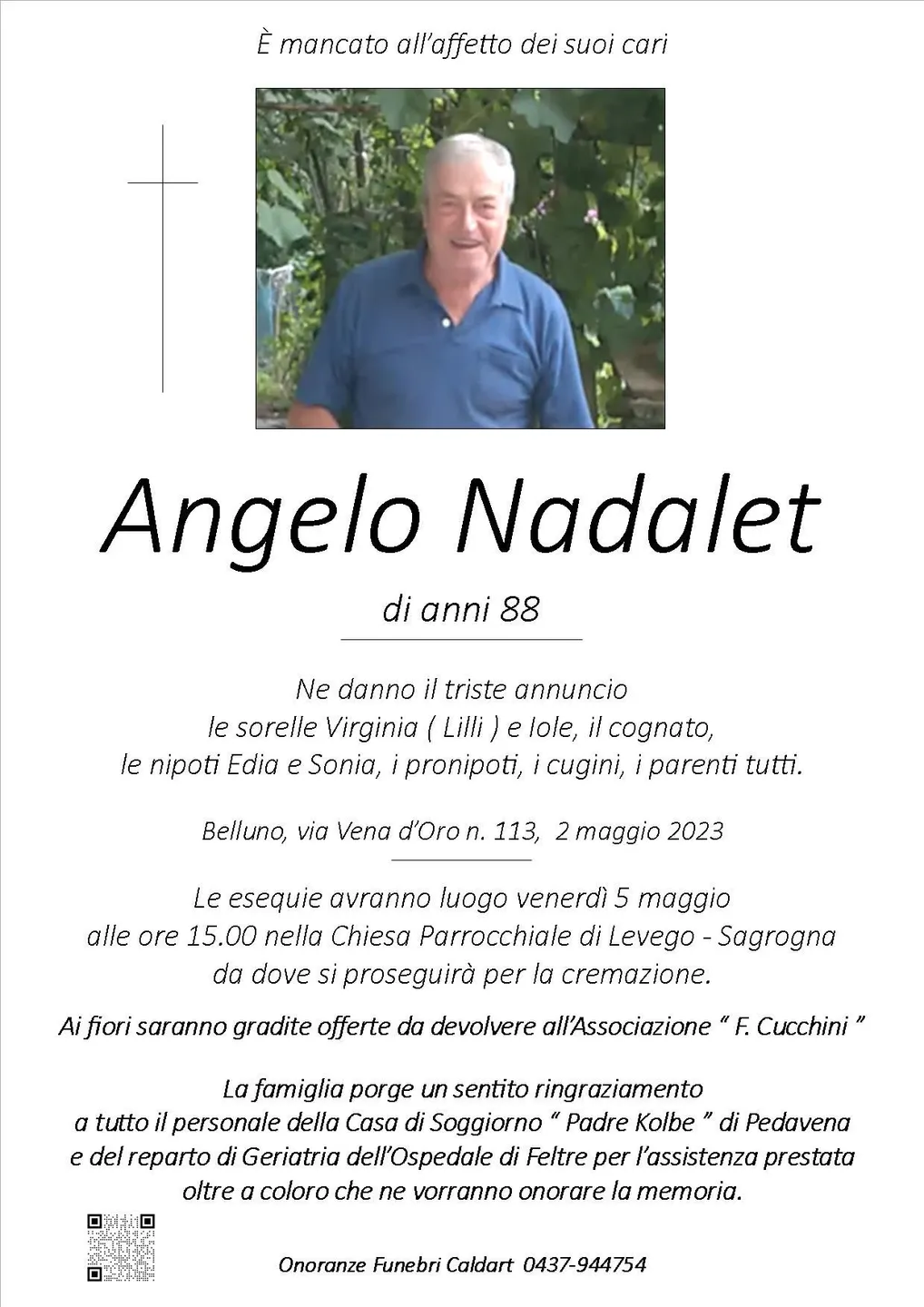 Epigrafe di Angelo Nadalet
