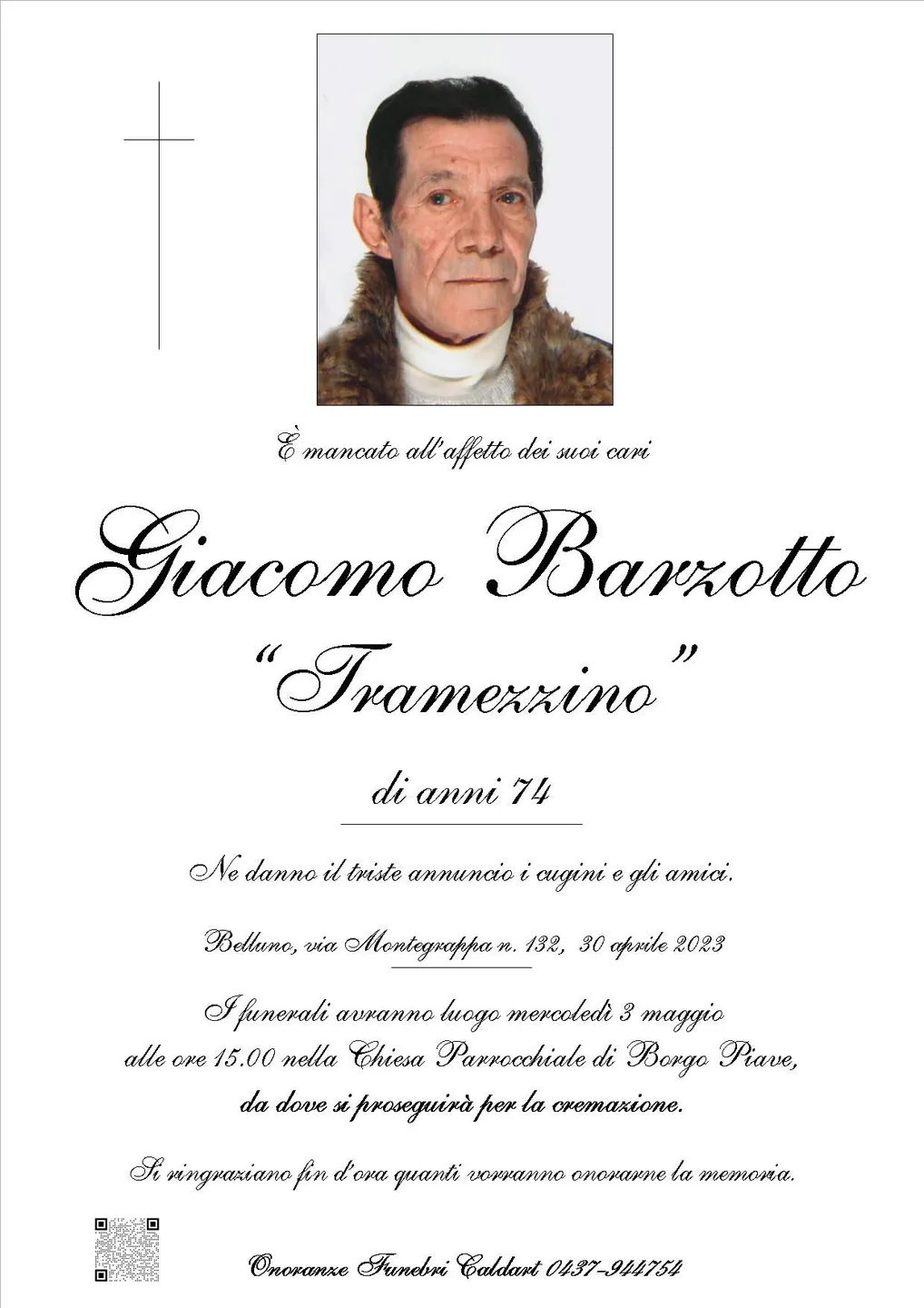 Epigrafe di Giacomo Barzotto
