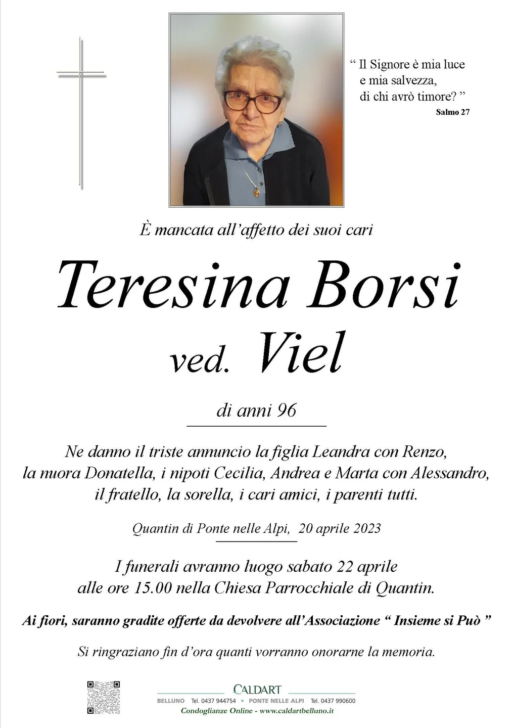 Epigrafe di Teresina Borsi Viel
