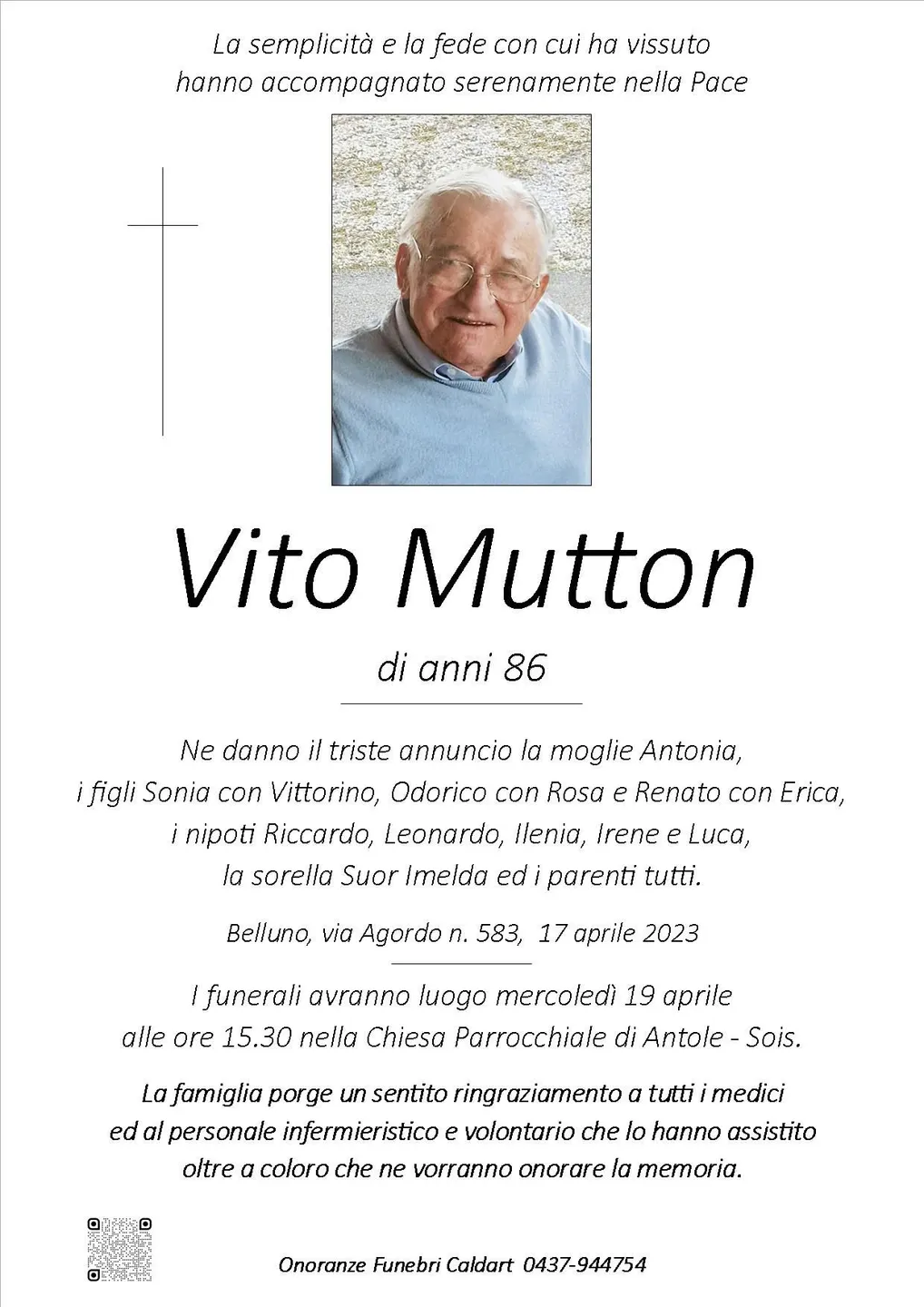 Epigrafe di Vito Mutton