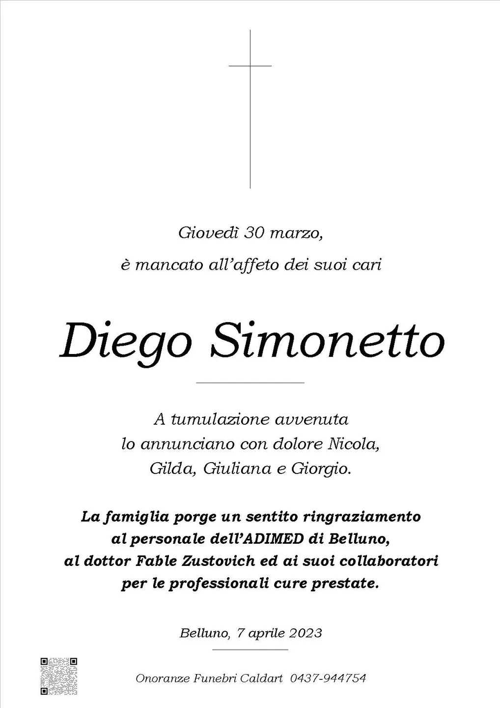 Epigrafe di Diego Simonetto