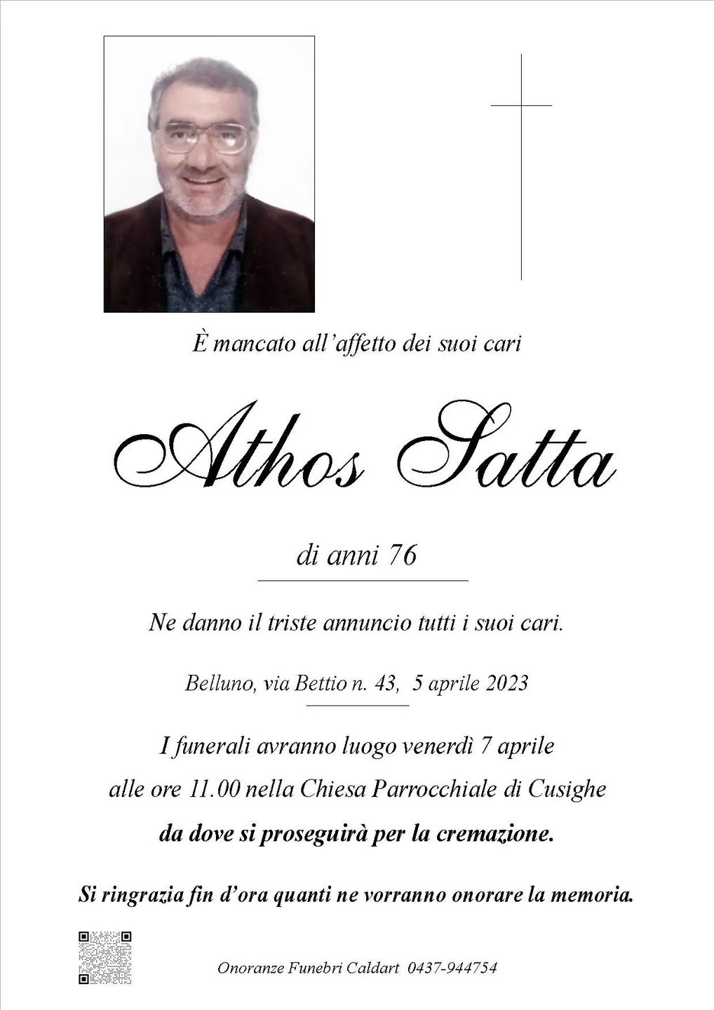 Epigrafe di Athos Satta