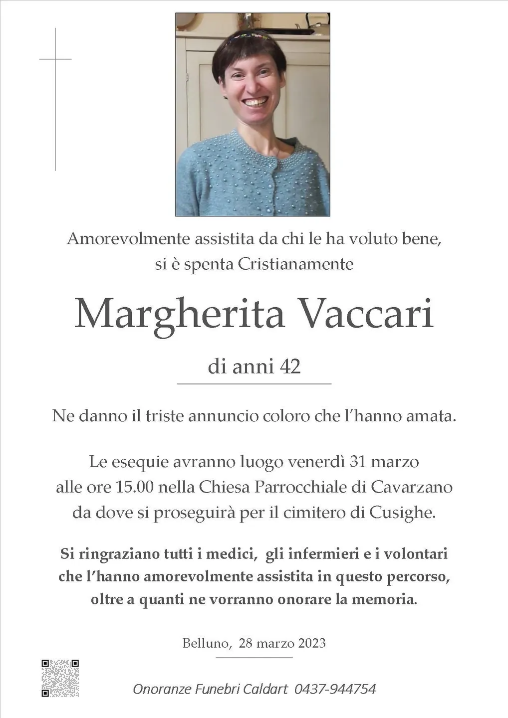 Epigrafe di Margherita Vaccari