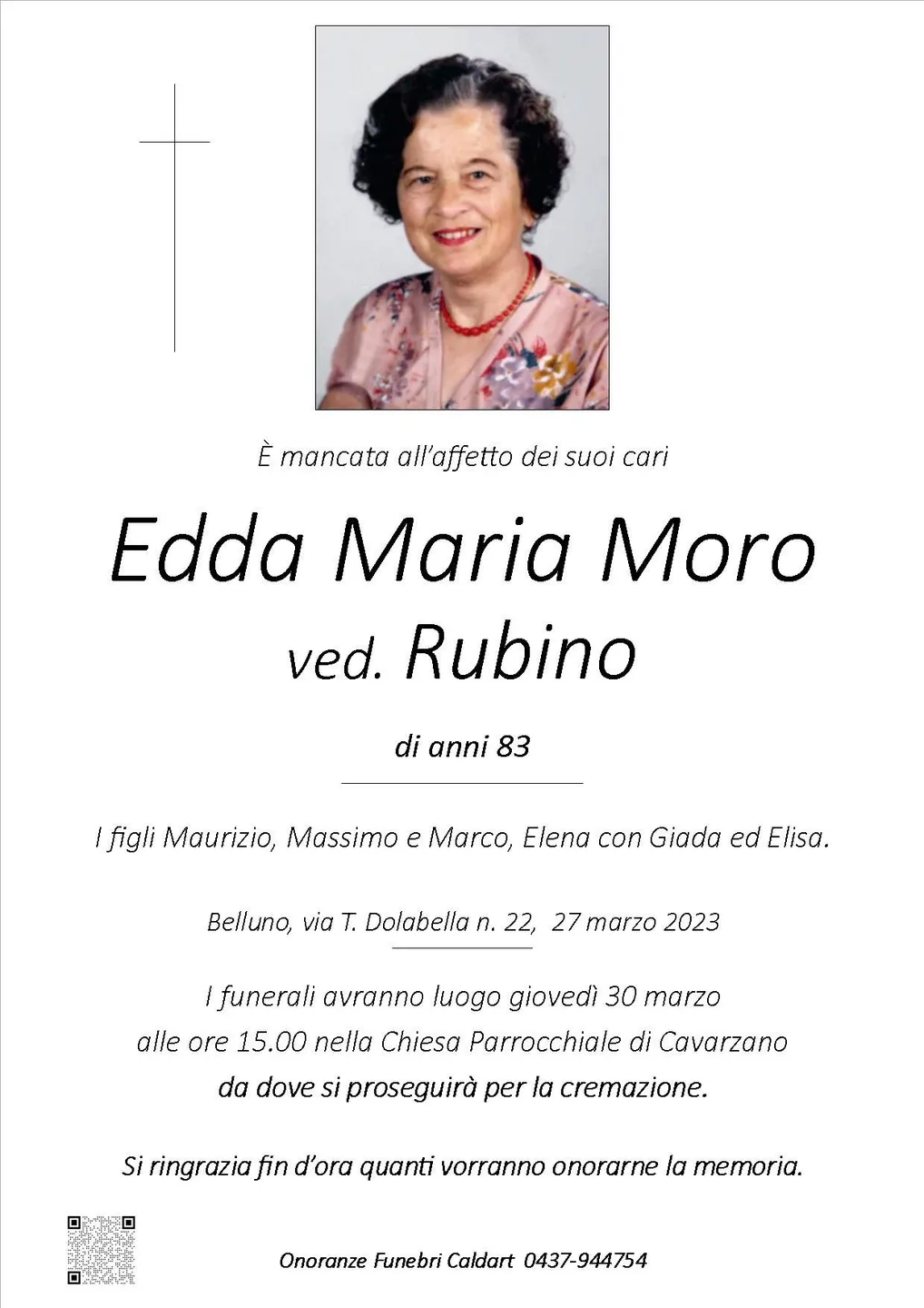 Epigrafe di Edda Maria Moro