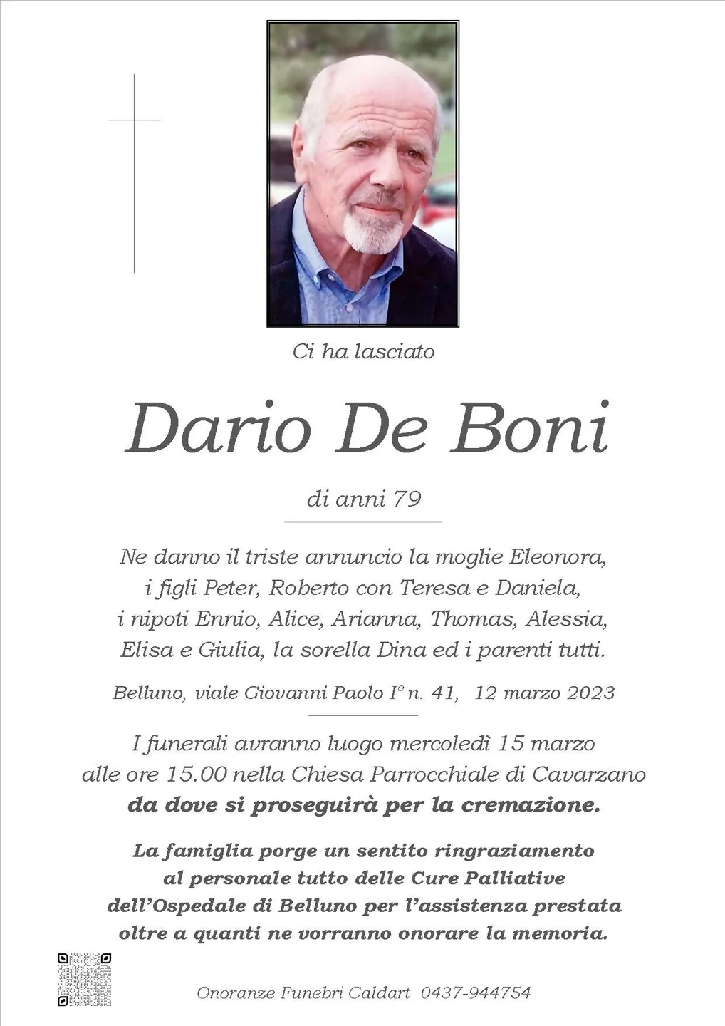 Epigrafe di Dario De Boni