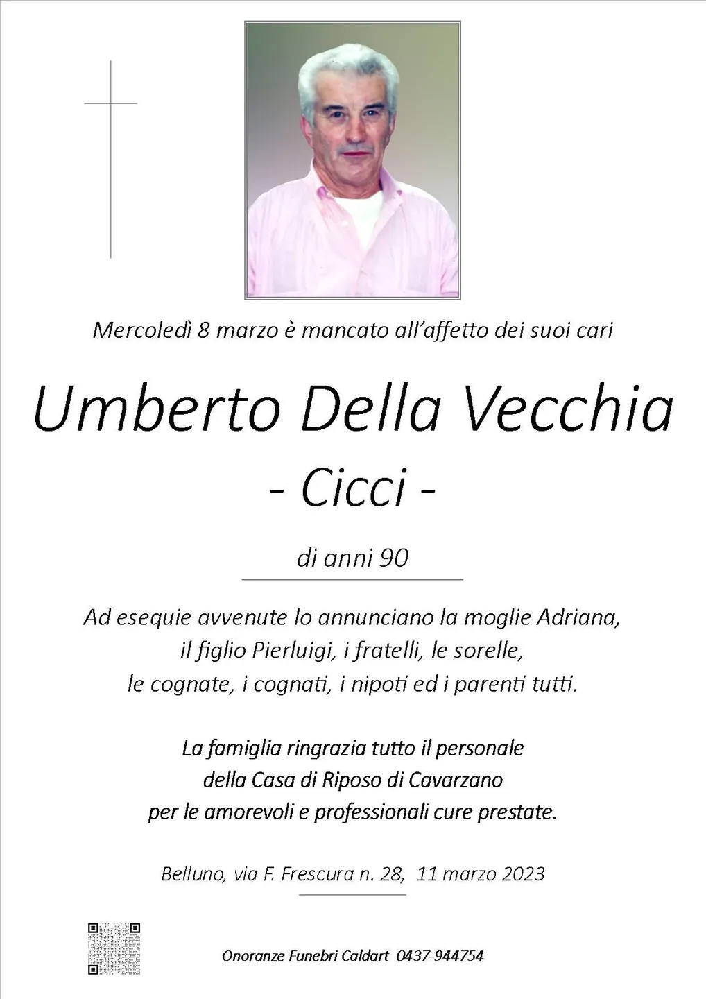 Epigrafe di Umberto Della Vecchia