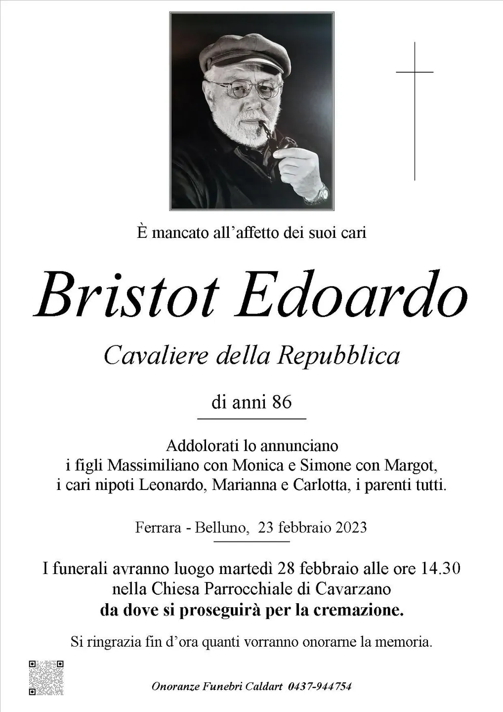 Epigrafe di Edoardo Bristot