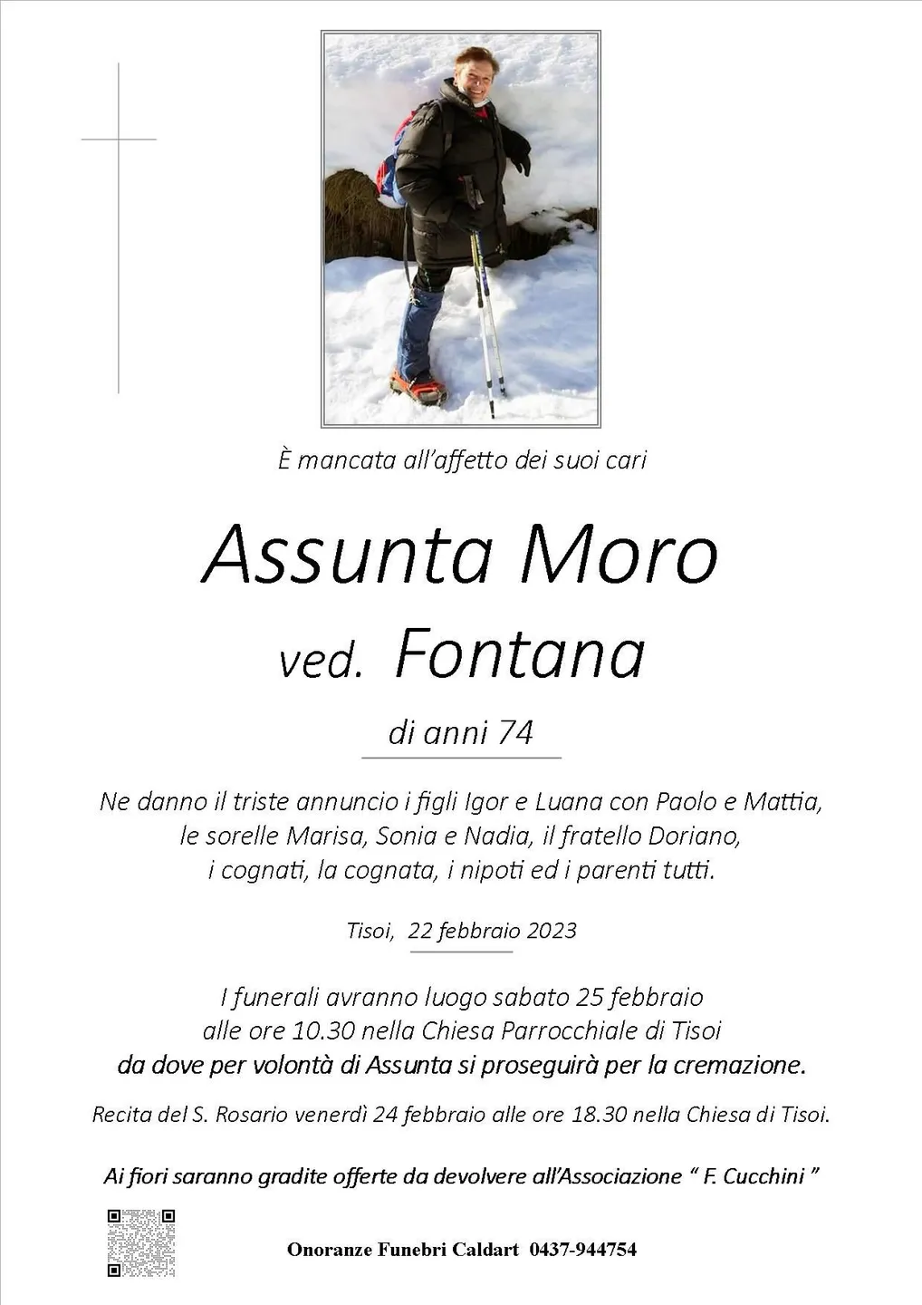 Epigrafe di Assunta Moro Fontana