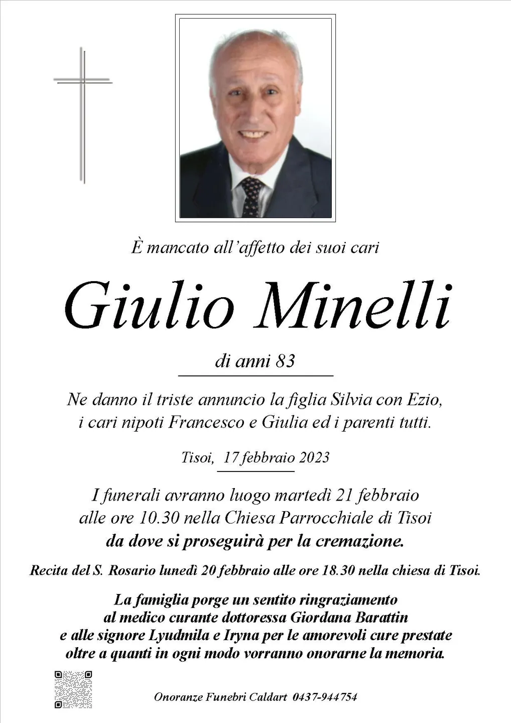 Epigrafe di Giulio Minelli