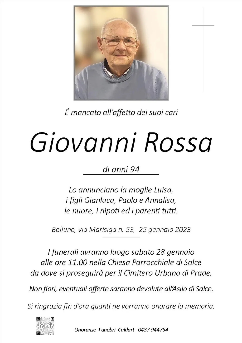 Epigrafe di Giovanni Rossa