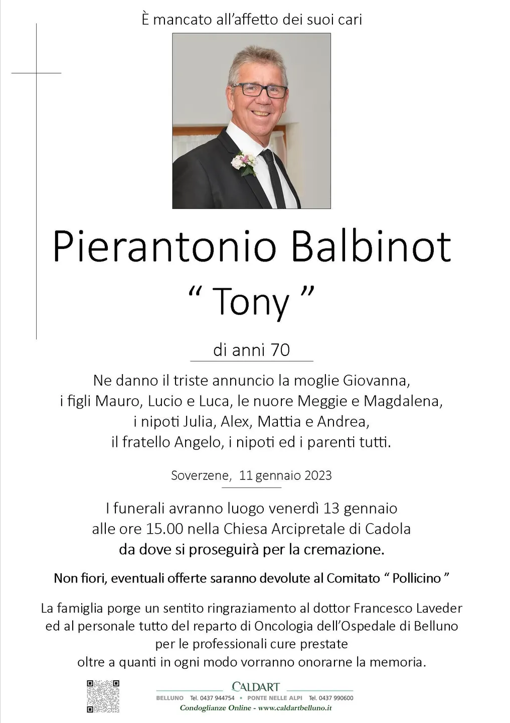 Epigrafe di Pierantonio Balbinot