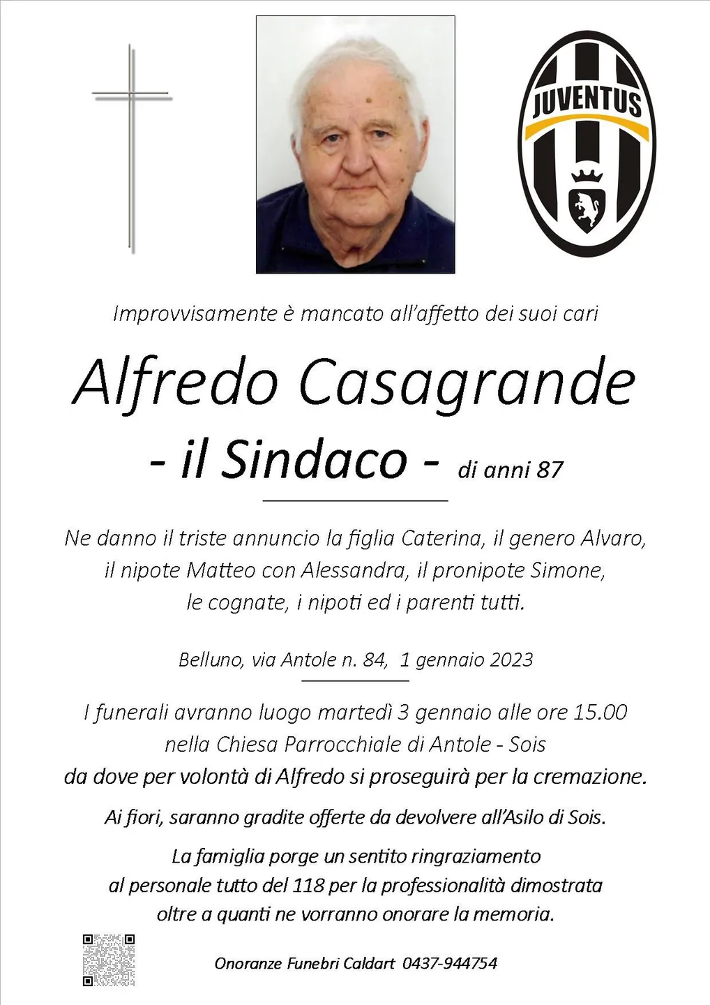 Epigrafe di Alfredo Casagrande