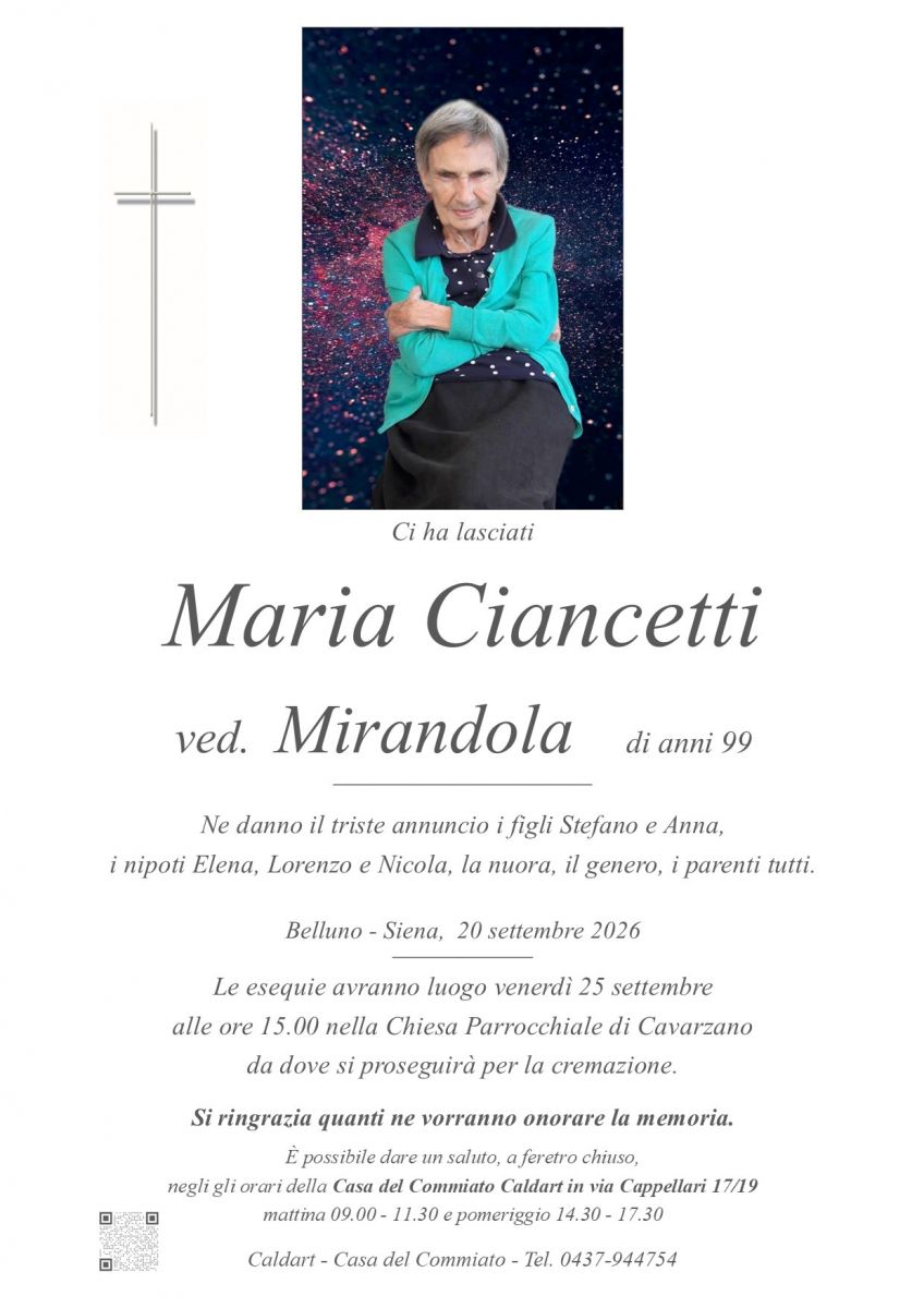 Epigrafe di Maria Ciancetti