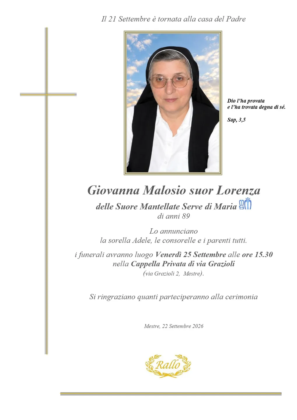 Manifesto di Giovanna Malosio