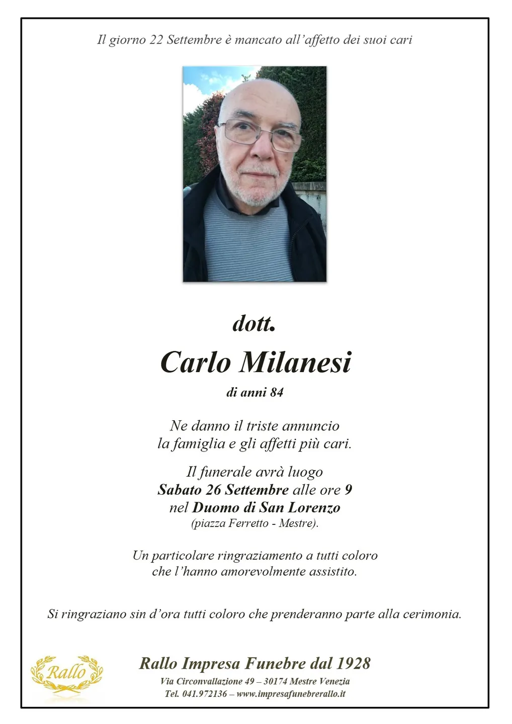 Manifesto di Carlo Milanesi