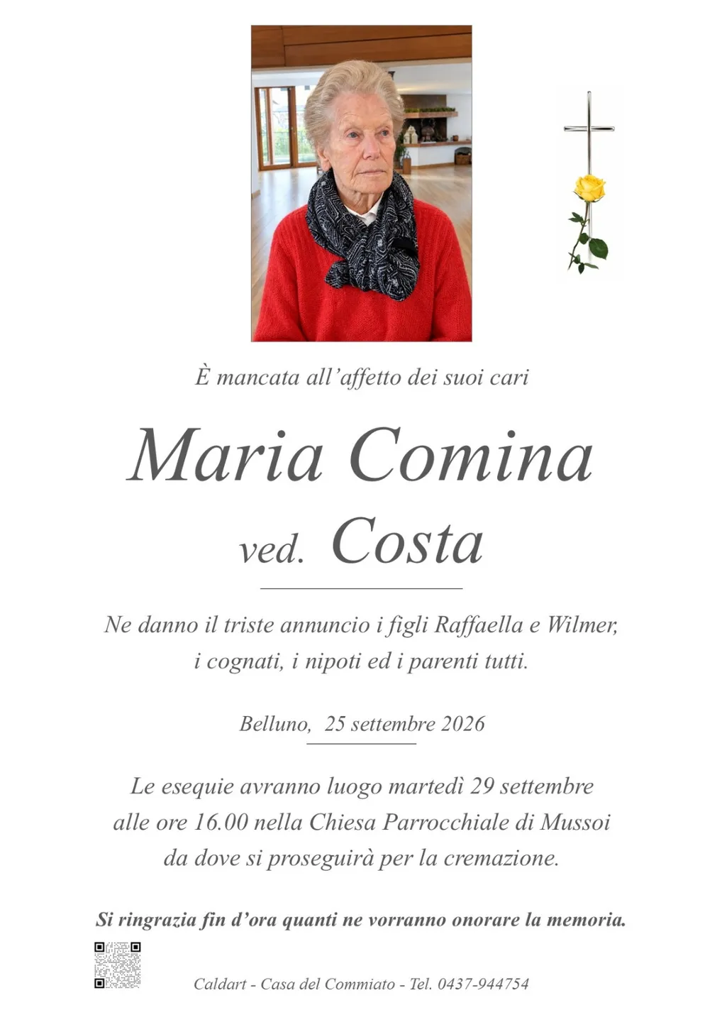 Epigrafe di Maria Comina