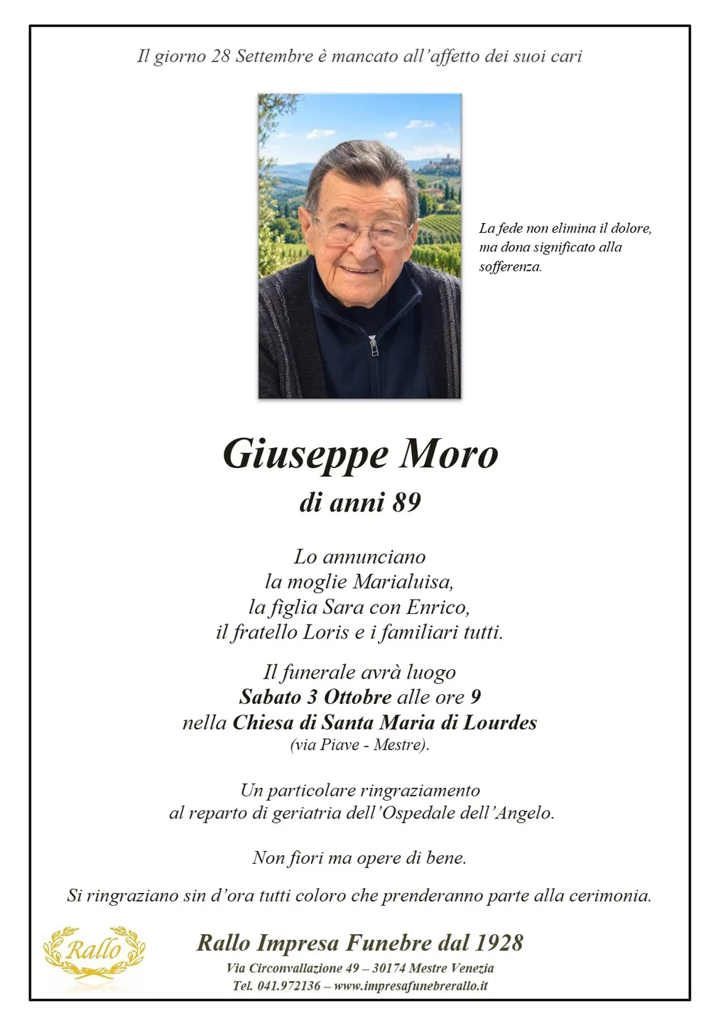 Manifesto di Giuseppe Moro