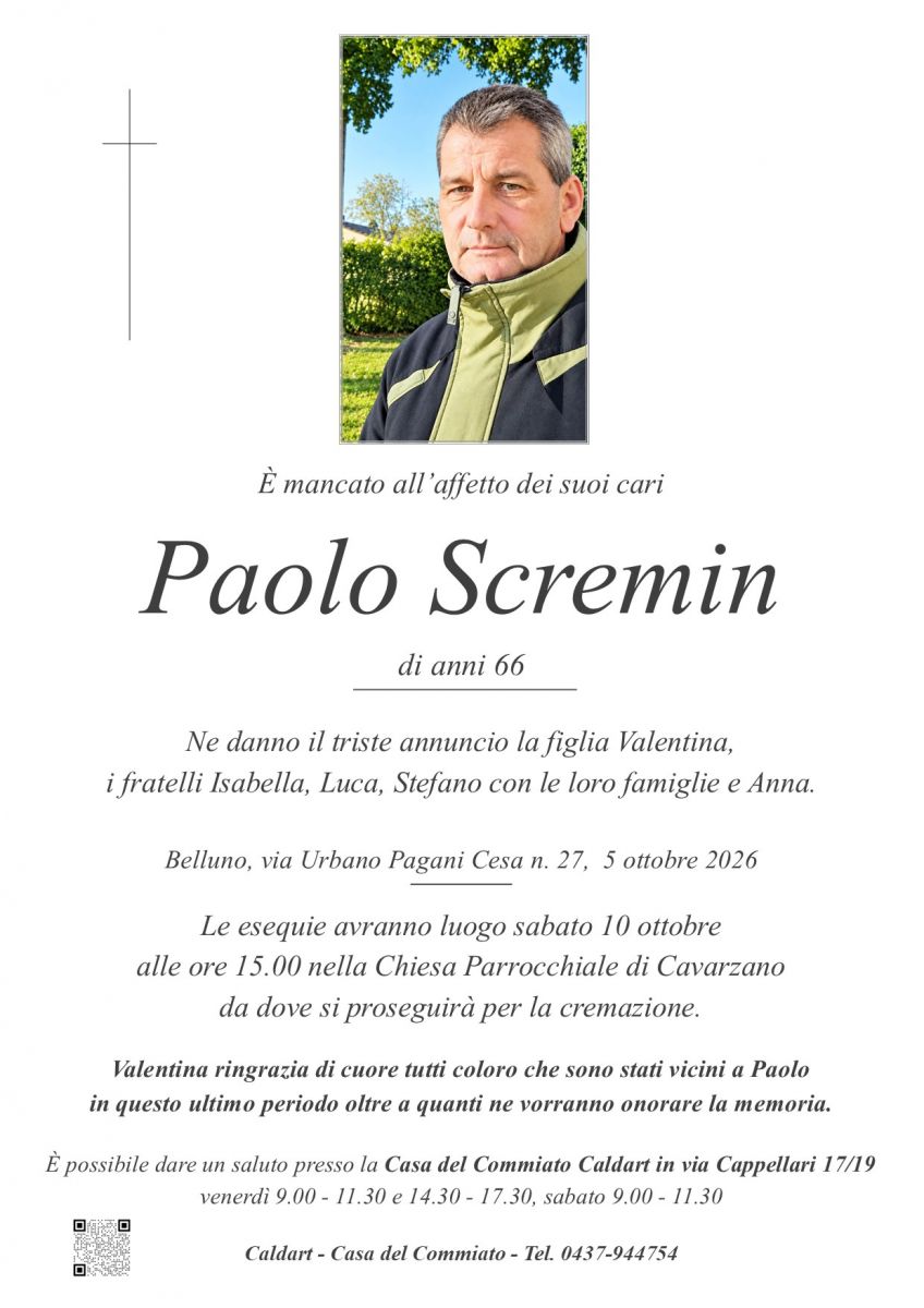 Epigrafe di Paolo Scremin