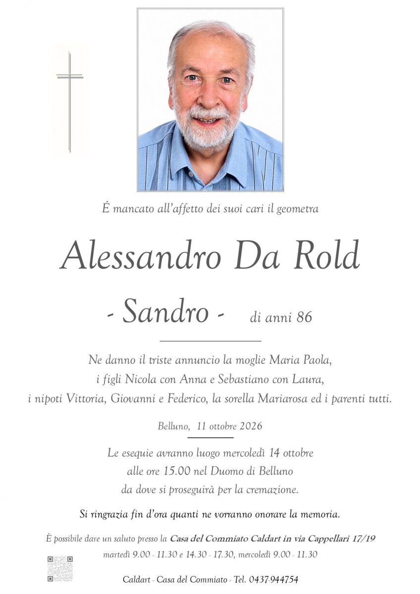Epigrafe di Alessandro Da Rold