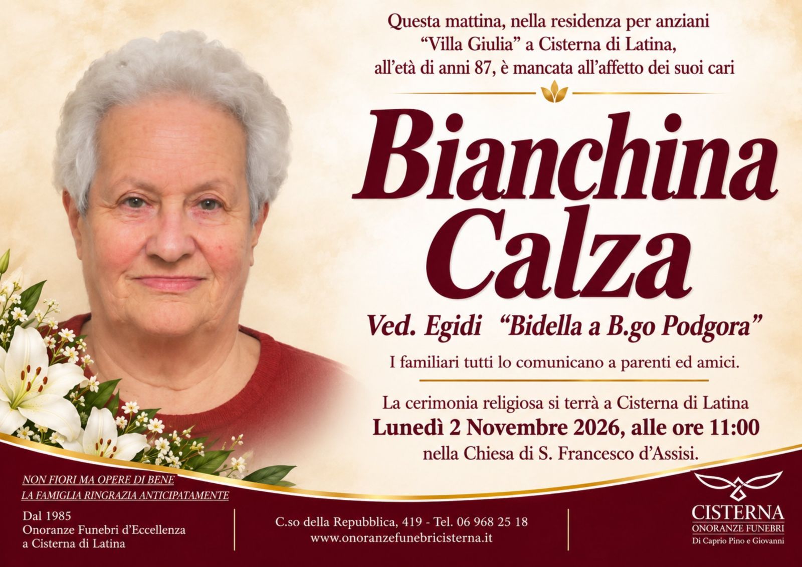 Bianchina Calza