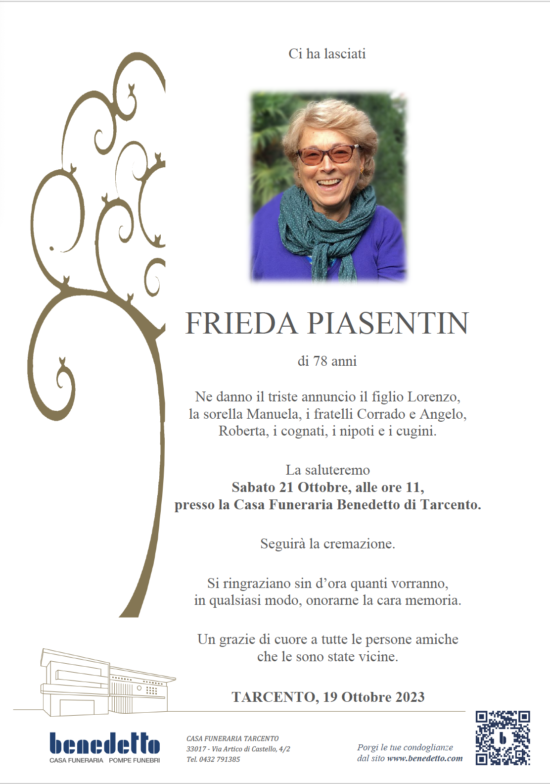 FRIEDA PIASENTIN